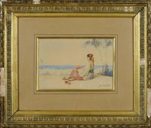HUYSMANS Jan Baptist 1826-1906,Jeune orientale regardant la mer,1891,Galerie Moderne BE 2021-09-06