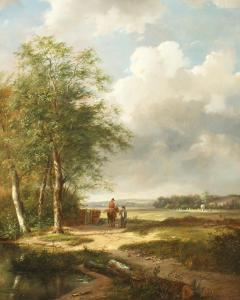 HUYSMANS P.J 1797,Figures conversing on a country path with a harv,18th century,John Nicholson 2020-12-07