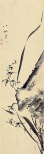 HYAKUSEN Sakaki 1697-1752,Orchids on rockwork,Christie's GB 2010-05-12