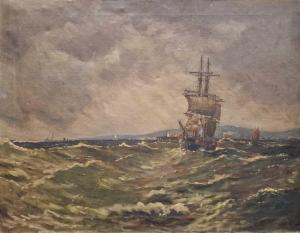 HYAMS William 1878-1952,Shipping off Newhaven harbour,Cheffins GB 2023-09-07