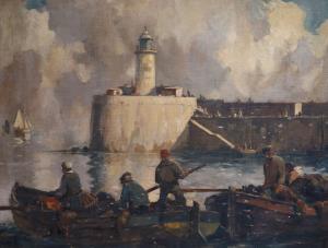HYAMS William 1878-1952,The Lighthouse, Newhaven,1936,Gorringes GB 2021-06-29