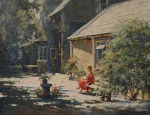 HYDE David 1929,Lady in a courtyard,Gilding's GB 2023-07-18