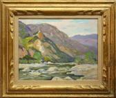 HYDE Josephine E 1885-1965,Wide River by Purple Foothills,Clars Auction Gallery US 2010-09-12