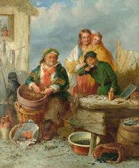 HYDE PARKER Raphael 1829-1886,THE OYSTER STALL,1869,Anderson & Garland GB 2010-12-07