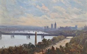 HYDE POWNALL George 1876-1932,Cleopatra's Needle, with Westminster beyond,Christie's GB 2013-11-14