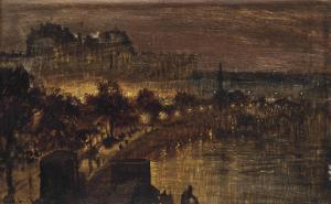 HYDE POWNALL George 1876-1932,Evening glow, the Embankment,Christie's GB 2014-03-12