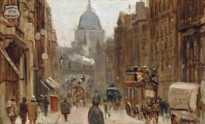HYDE POWNALL George 1876-1932,St Paul's Cathedral viewed from Fleet Street,Christie's GB 2014-03-12