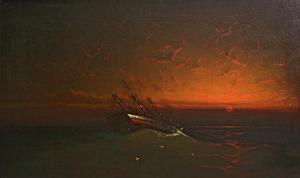 HYDE Vander 1900-1900,Shipwreck at sunset,Bonhams GB 2012-04-16