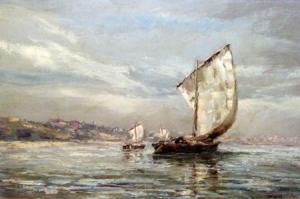 HYDE William Henry 1858-1943,Fishing Boats Off a Coast,Keys GB 2011-12-09