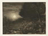 HYDE William 1859-1925,nocturnal landscape with female figures and goats ,Ewbank Auctions 2022-09-22