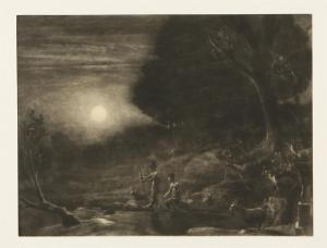 HYDE William 1859-1925,nocturnal landscape with female figures and goats ,Ewbank Auctions 2022-09-22