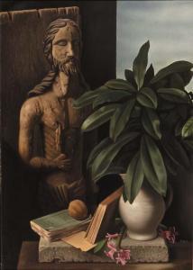 HYNCKES ZAHN Marguerite,A still life with a sculpture, books and a plant,Christie's 2001-06-12