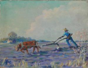 I COBB JR Henry Ives 1883-1974,PLOUGHING,1934,Charlton Hall US 2013-06-21