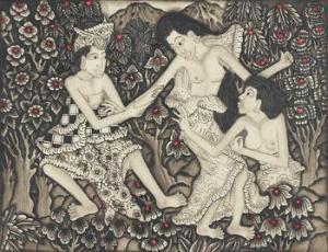 I DANA,Two Women and One Man in Forest,Borobudur ID 2011-10-22