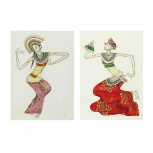 I KETUT Rudin 1918-2002,Balinese Dancers,Clars Auction Gallery US 2021-09-19