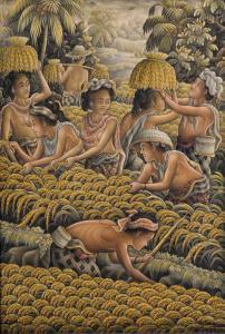 I WAYAN Tohjiwa 1916-2001,Rice Harvest,Larasati ID 2010-03-06