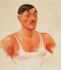 IACOVLEFF Alexander Evgenevich 1887-1938,Portrait of a French Strongman,1937,Sotheby's GB 2024-03-05