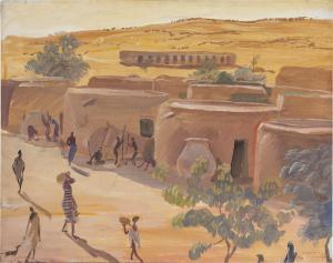 IACOVLEFF Alexander Evgenevich 1887-1938,The Village of Ansongo, Mali,1924,Sotheby's GB 2024-03-05