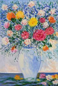 IALENTI Antonio 1937-2018,Vaso con fiori e garofani,2004,Meeting Art IT 2024-02-06