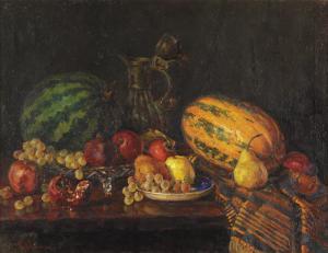 IANIN 1900-1900,Pastéque, fruits et aiguiére,Millon & Associés FR 2008-06-30