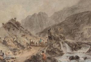 IBBETSON Julius Caesar 1759-1817,A mountain landscape with figures on a road,Mallams GB 2015-11-18