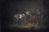 IBBETSON Julius Caesar 1759-1817,HORSES IN A BARN,Potomack US 2021-01-21