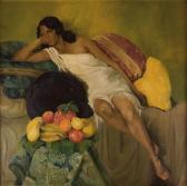 IBRAN NAVARRO CARMEN 1905-2001,Retrato de dama con frutas,1929,Fernando Duran ES 2011-05-10