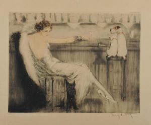 ICART Louis 1888-1950,La jeune femme au bar,1932,Versailles Enchères FR 2017-06-18