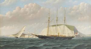 IDDES H.L 1900-1900,A steam yacht and a racing schooner off the Needles,Christie's GB 2013-01-20