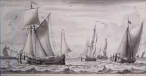 IDSERTS Pieter 1705-1780,A fleet of ships near the coast washed,1745,Venduehuis NL 2019-05-22