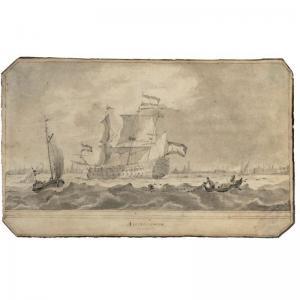 IDSERTS Pieter 1705-1780,SHIPPING ON THE IJ BY AMSTERDAM,Sotheby's GB 2006-11-14