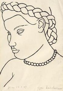 Igor NEUBAUER,Frauenportrait mit Haarkranz und Perlenkette,Eva Aldag DE 2006-11-18