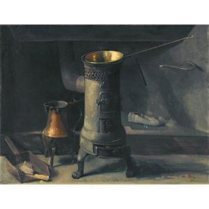 IHLY Jean Daniel 1854-1910,INTÉRIEUR MIT OFEN,Sotheby's GB 2009-12-07