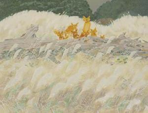 IKEDA Yoson 1895-1988,silver grass,Mainichi Auction JP 2024-01-24
