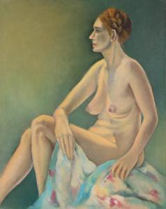 IKU Nagai 1932,Seated Nude,Clars Auction Gallery US 2017-12-16