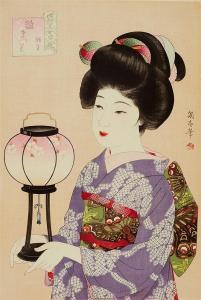 IKUHARU Watanabe 1895-1975,Girl with lantern during dolls\\’\\’ festival,Lempertz DE 2016-06-11