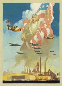 ILIGAN RALPH 1894-1960,Defense in the air begins on the ground,1942,Swann Galleries US 2020-07-16