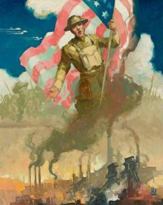 ILIGAN RALPH 1894-1960,Study for World War II Propaganda Poster,1942,Swann Galleries US 2021-01-28
