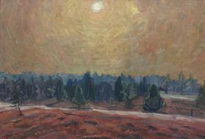 ILLIES Otto 1881-1959,Moonlit Forest,Stahl DE 2021-02-26
