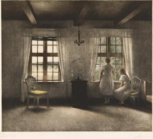 ILSTED Peter Vilhelm 1861-1933,Expecting a Guest,1911,Swann Galleries US 2024-03-14