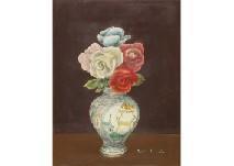 IMAI Rojin,Roses in vase,Mainichi Auction JP 2018-11-10
