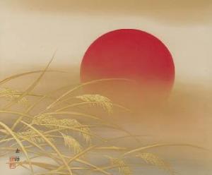 IMAO Keisho,Sunrise and Rice Plants,Mainichi Auction JP 2023-08-03