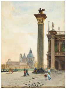 IMER Édouard Auguste,The Piazzetta with the two pillars of the patron s,Palais Dorotheum 2023-04-04