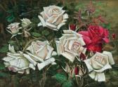 IN SOONG Kim 1911-2001,White and Red Roses,Seoul Auction KR 2011-03-10