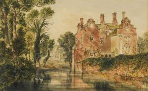 INCE Joseph Murray 1806-1859,Landwade Manor House from the south-east,1842,Cheffins GB 2021-09-29