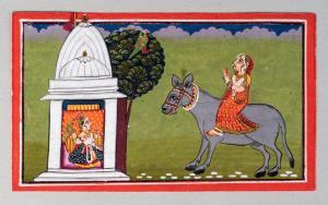INDIAN SCHOOL,A lady on a donkey,1800,Rosebery's GB 2017-04-24