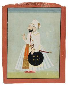 INDIAN SCHOOL,A standing portrait of Rajah Padam Shah,18th century,Sotheby's GB 2018-04-25