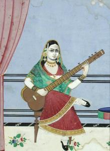 INDIAN SCHOOL,An Indian girl playing the sitar,Cheffins GB 2017-11-29