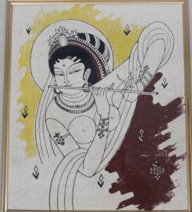 INDIAN SCHOOL,Figure playing flute semi-clad,Golding Young & Mawer GB 2017-04-05