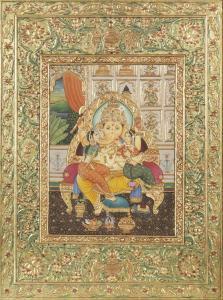 INDIAN SCHOOL,Ganesh enthroned with devotees,Bonhams GB 2014-11-05